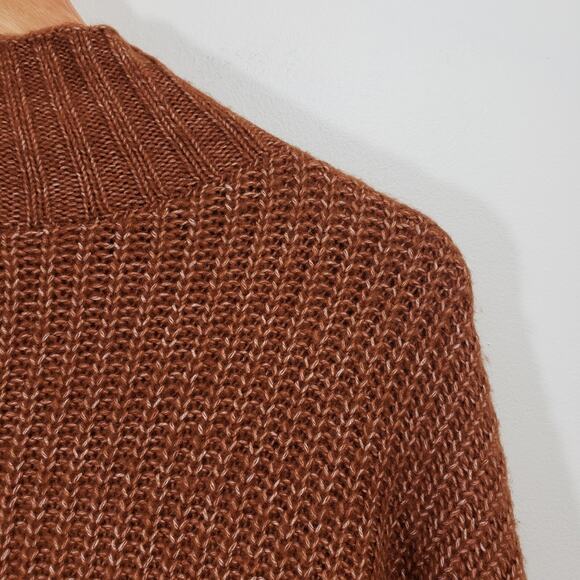 Maurices oversized open knit long sleeve mock turtleneck sweater woman's size L - Picture 6 of 9